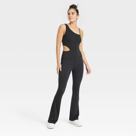 Joylab Women’s Asymmetrical Flare Bodysuit size medium black - Picture 1 of 6